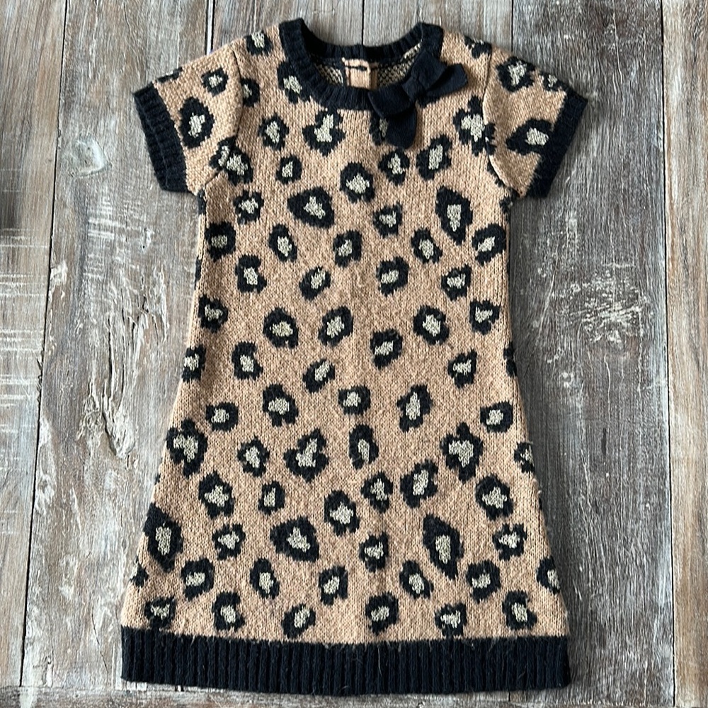 Gymboree leopard print sweater dress 5T